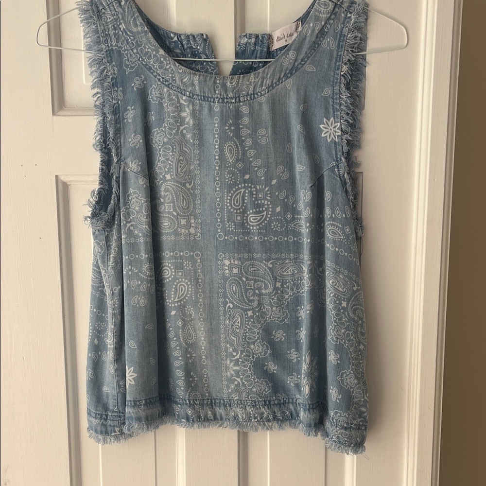 Altar'd State Light Blue Bandana Print  Sleeveless Top